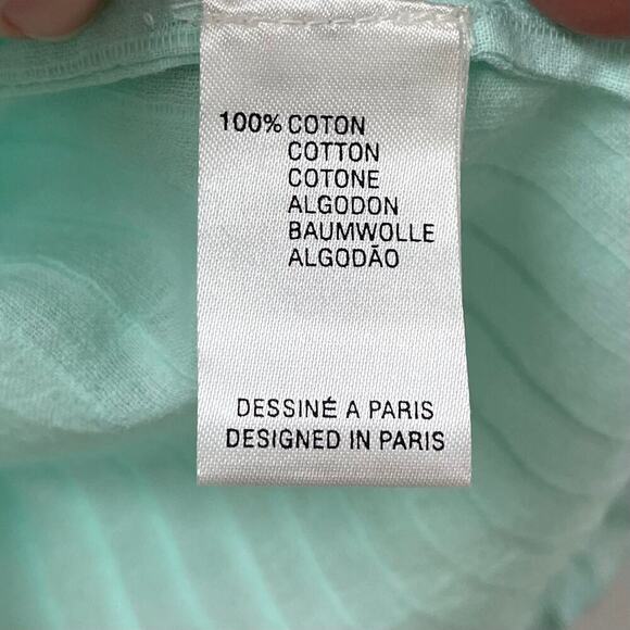 NWT Antik Batik S / 38 Yvonne Blouse Top Light Aqua Long Sleeve Ruffle Collar - Picture 12 of 14